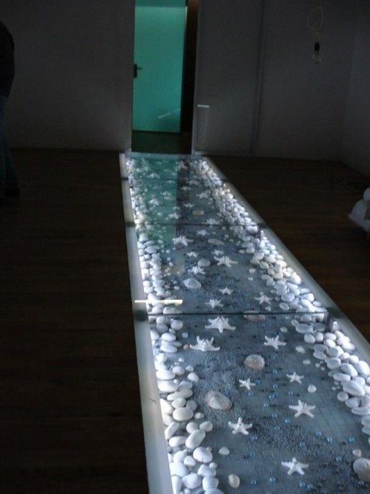 Glass floors with texture